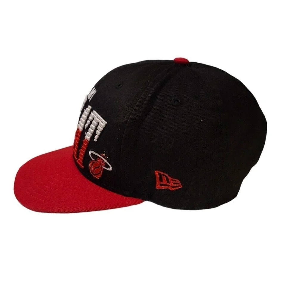 Miami Heat NBA Hardwood Classic New Era 9Fifty Black Red Snapback Cap Hat